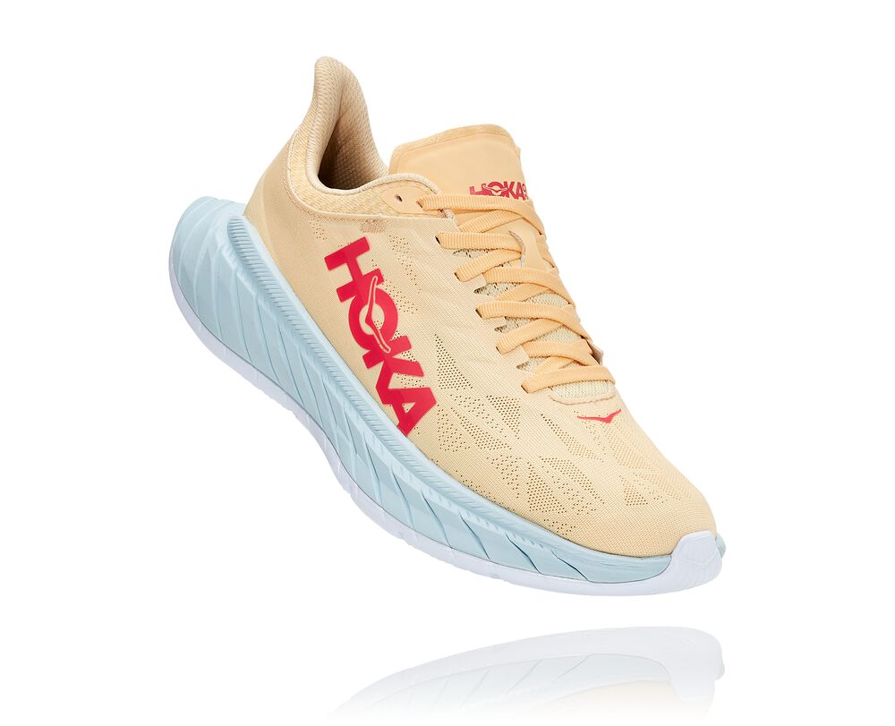 Hoka One One Carbon X 2 Löparskor Dam LjusGuld/Rosa - SE-2568651
